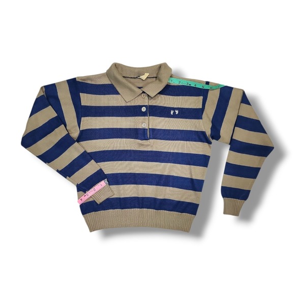 Vintage 60s Hang Ten Striped Sweater Skater Surf Junior Women's M - Picture 5 of 9